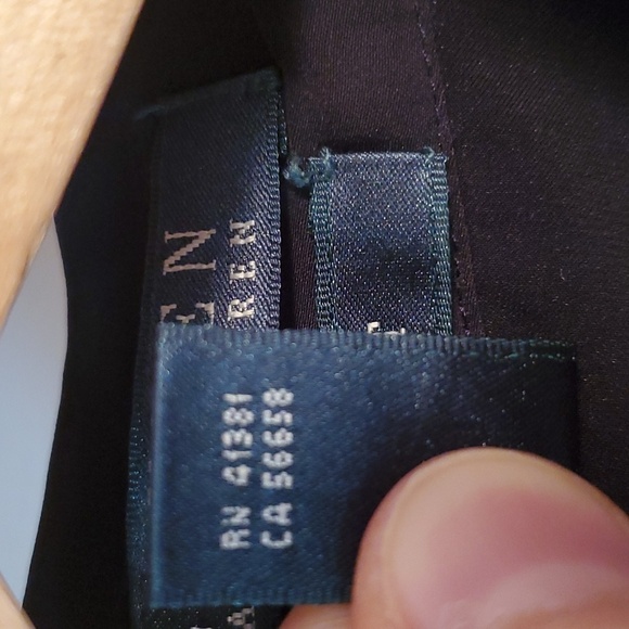 NWOT Lauren Ralph Lauren Lightweight black blouse. Lightweight. Slim fit. S. - Picture 3 of 10